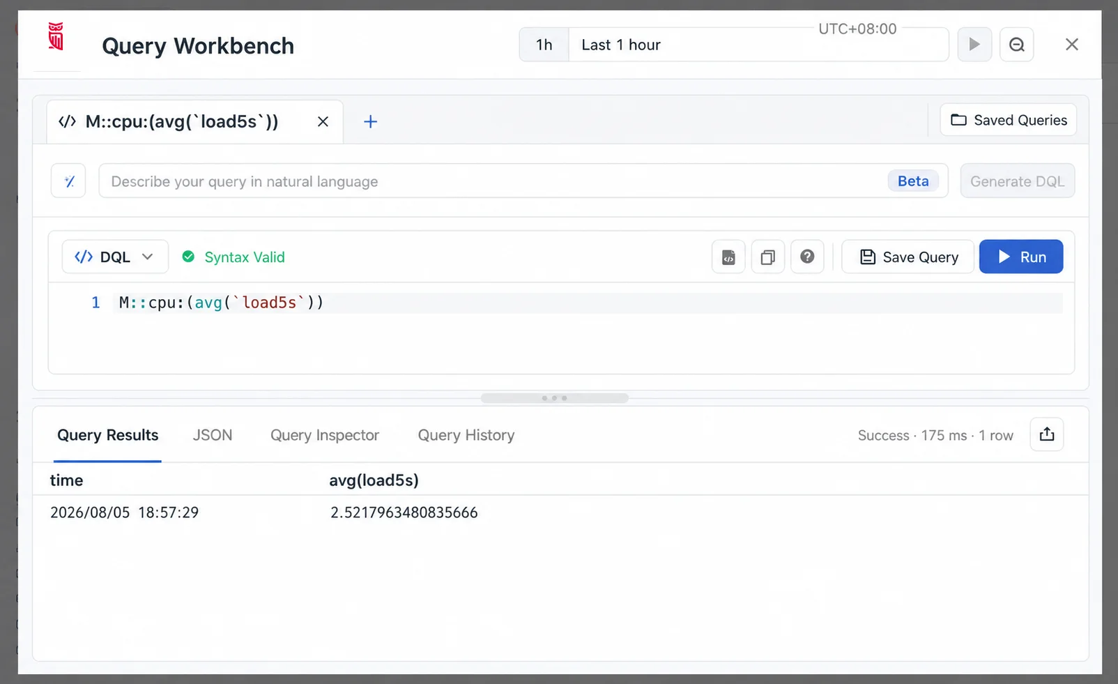 TrueWatch Query Workbench full-screen query modal and saved query experience