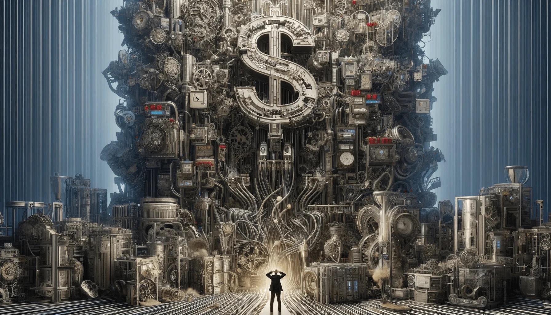 Observability tool sprawl illustrated as a tangle of disconnected systems growing around a rising cost