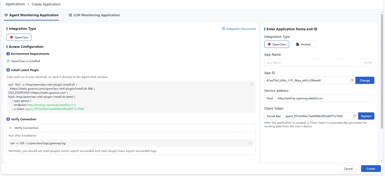 Unified AI agent monitoring and LLM observability by application