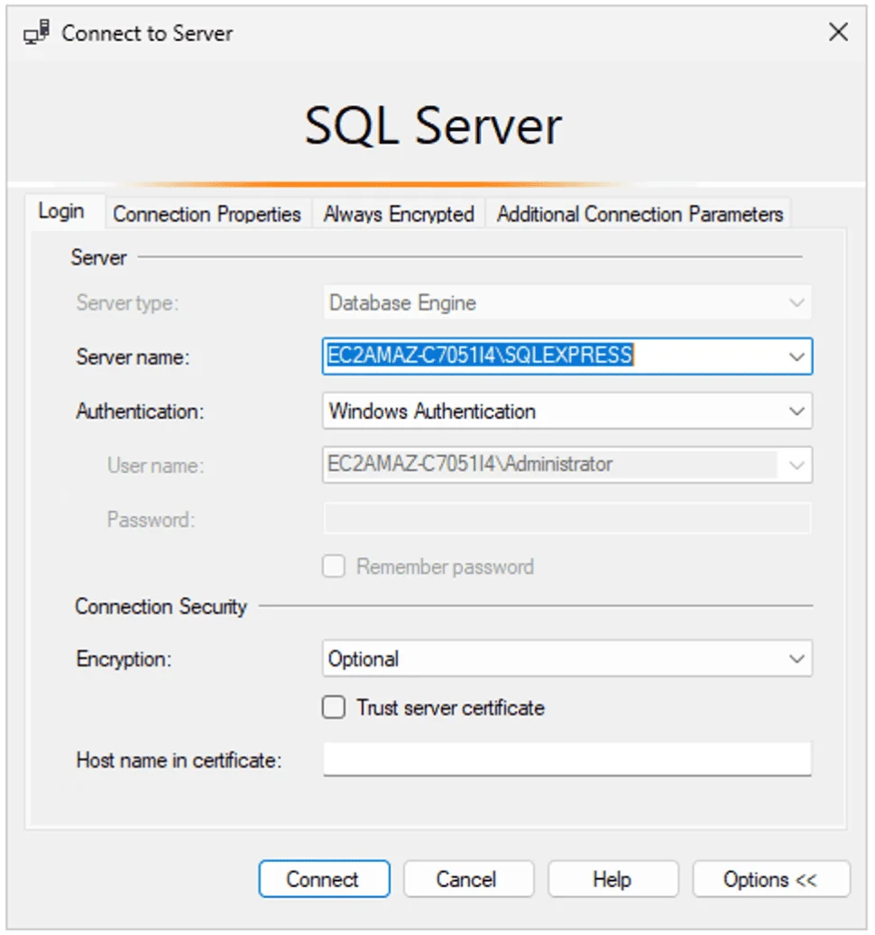 TrueWatch eshoponweb SQL Server Management Studio (SSMS) Setup