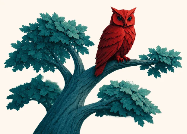 TrueWatch owl perched on a tree